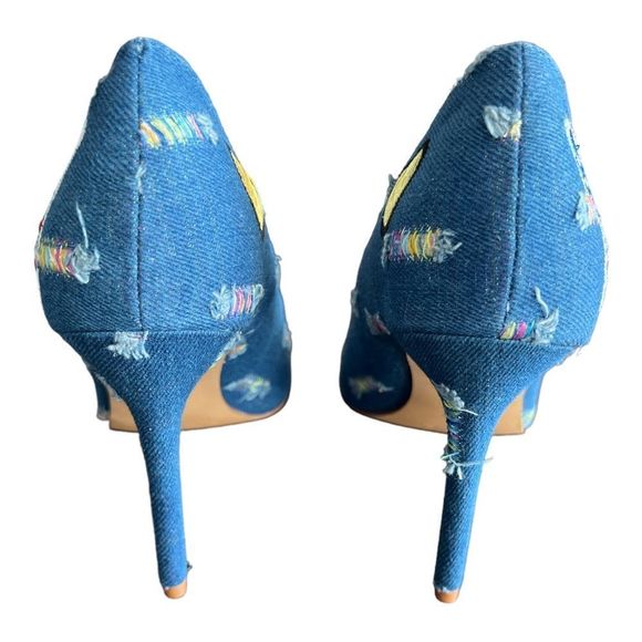 Penny Loves Kenny Blue and Pink Heart Heels - Picture 4 of 8